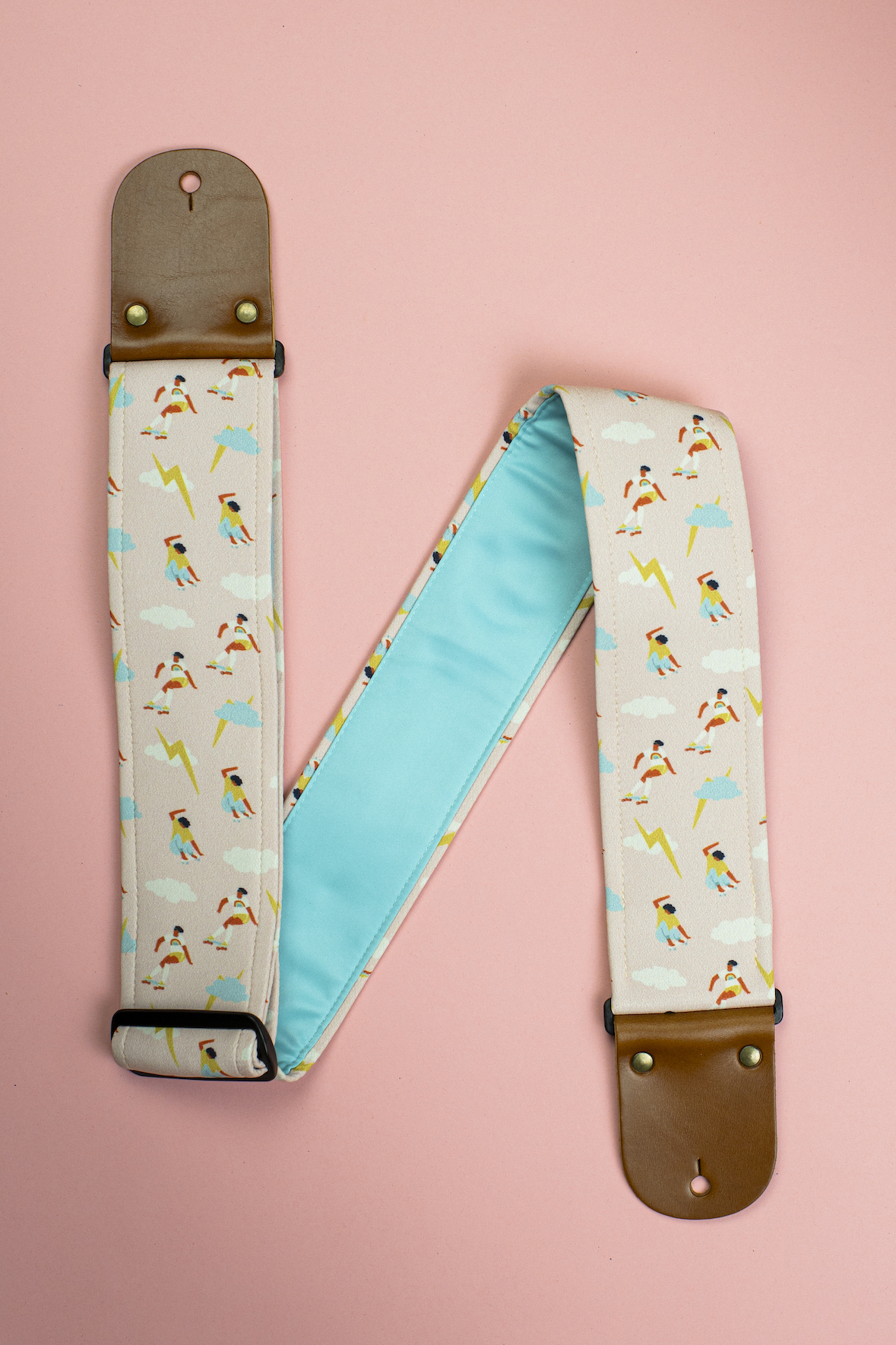 Heaven Is A Halfpipe Guitar Strap with Italian Satin