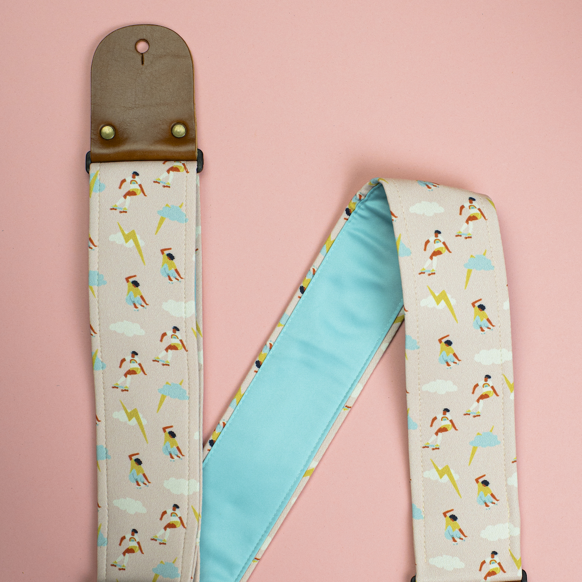 Heaven Is A Halfpipe Guitar Strap with Italian Satin - Image 2