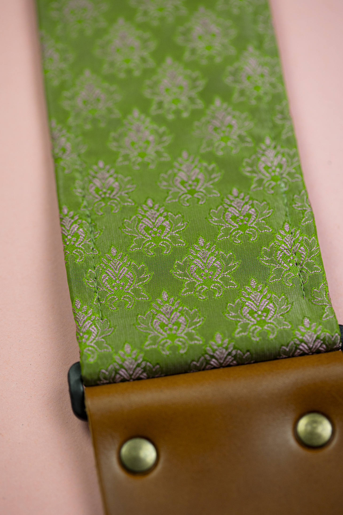 Green Jacquard Guitar Strap - Image 4