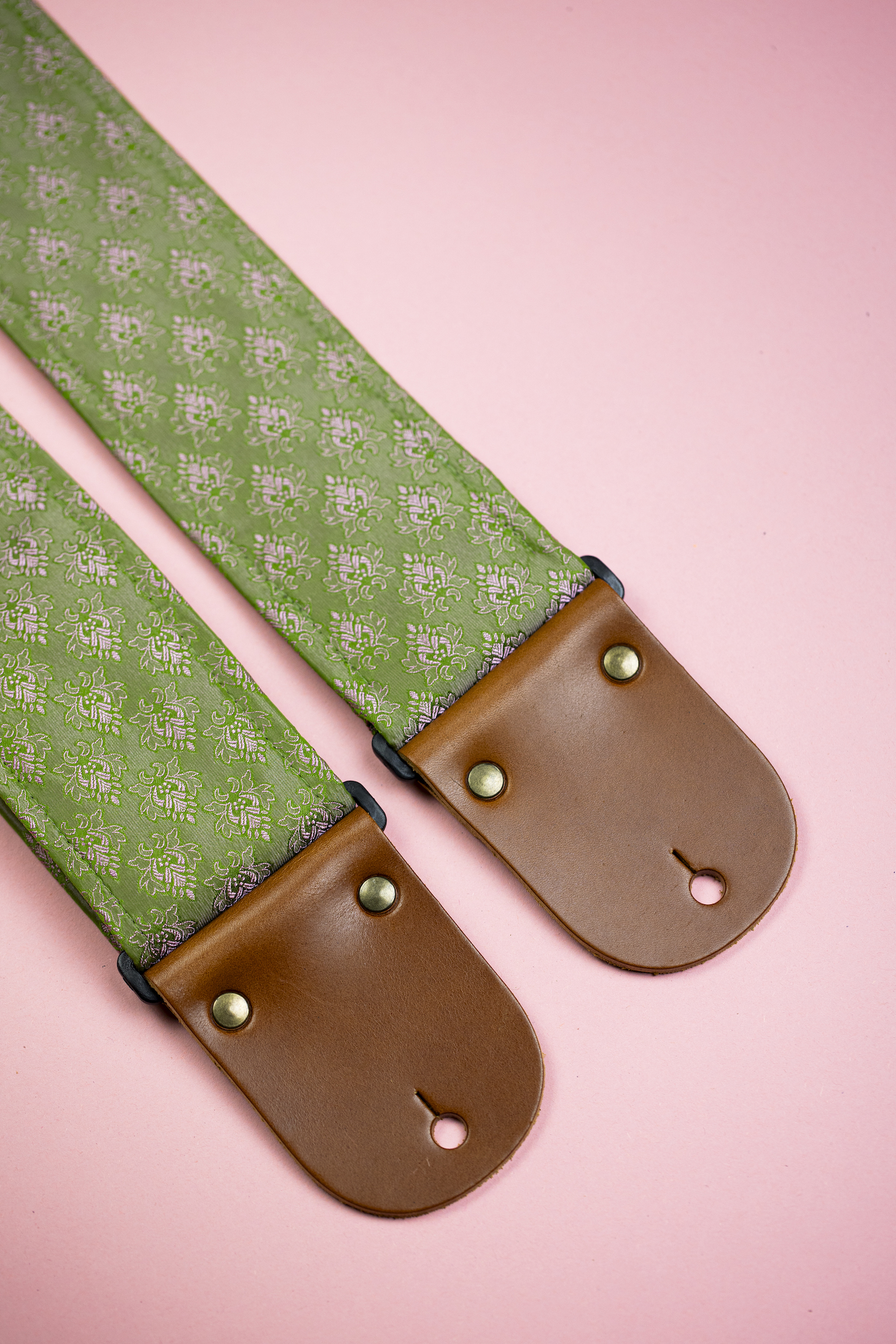 Green Jacquard Guitar Strap - Image 5