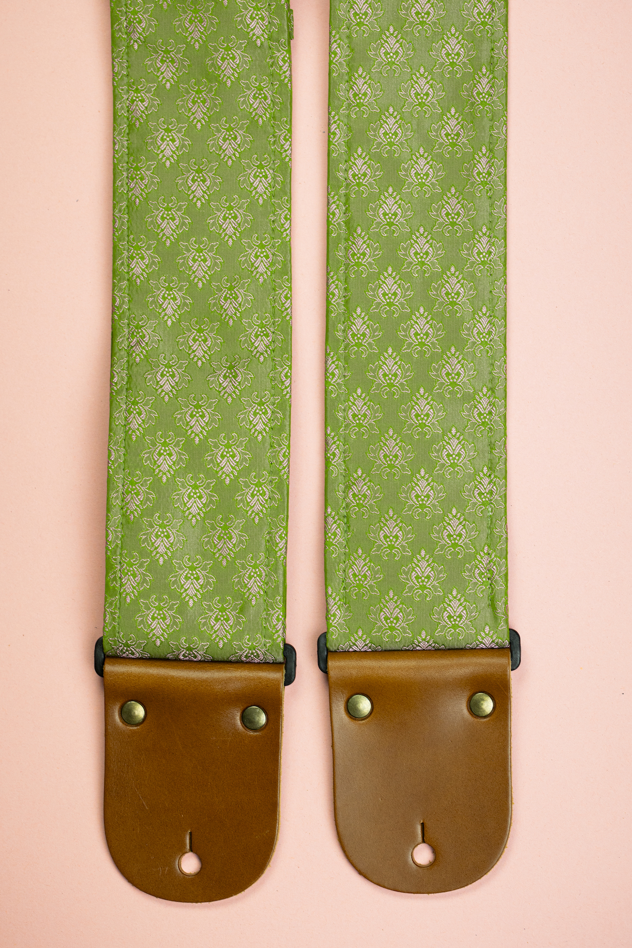 Green Jacquard Guitar Strap - Image 8
