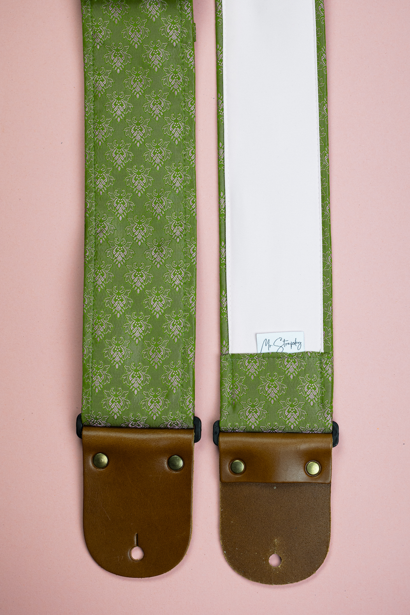 Green Jacquard Guitar Strap - Image 6