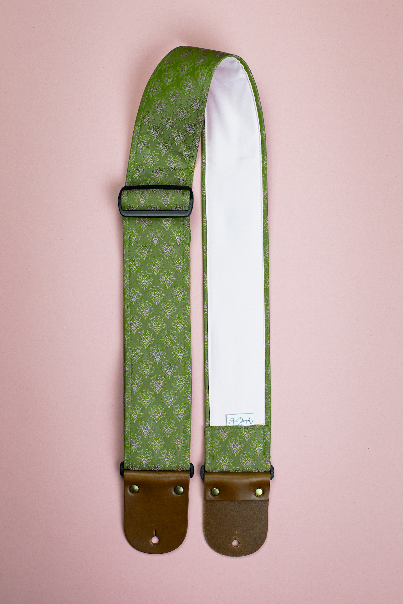 Green Jacquard Guitar Strap - Image 10