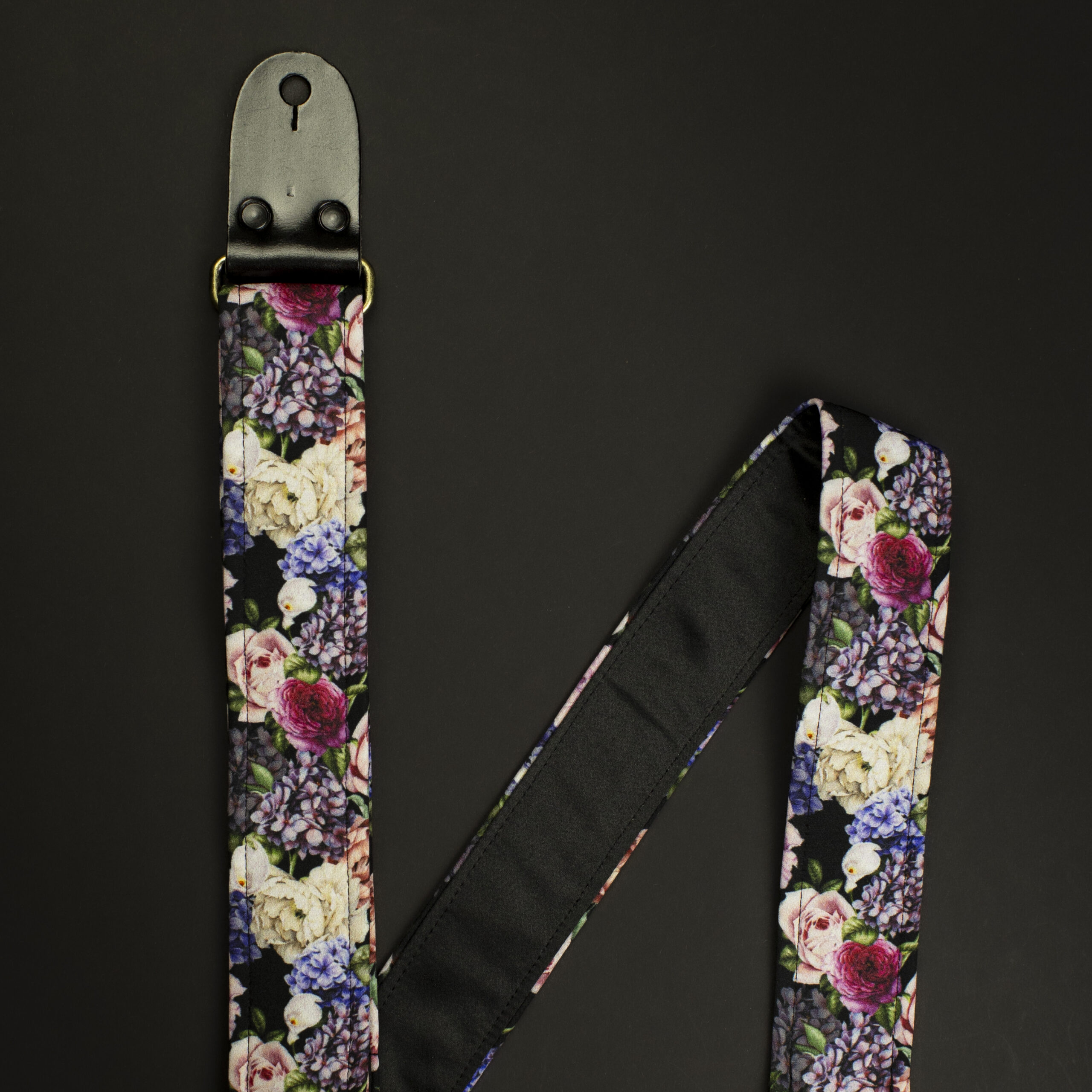 Roses Guitar Strap with Italian Satin - Image 2