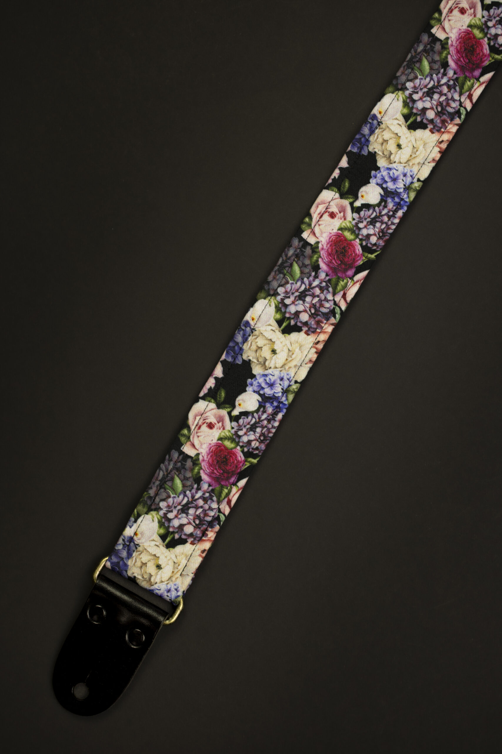 Roses Guitar Strap with Italian Satin - Image 3