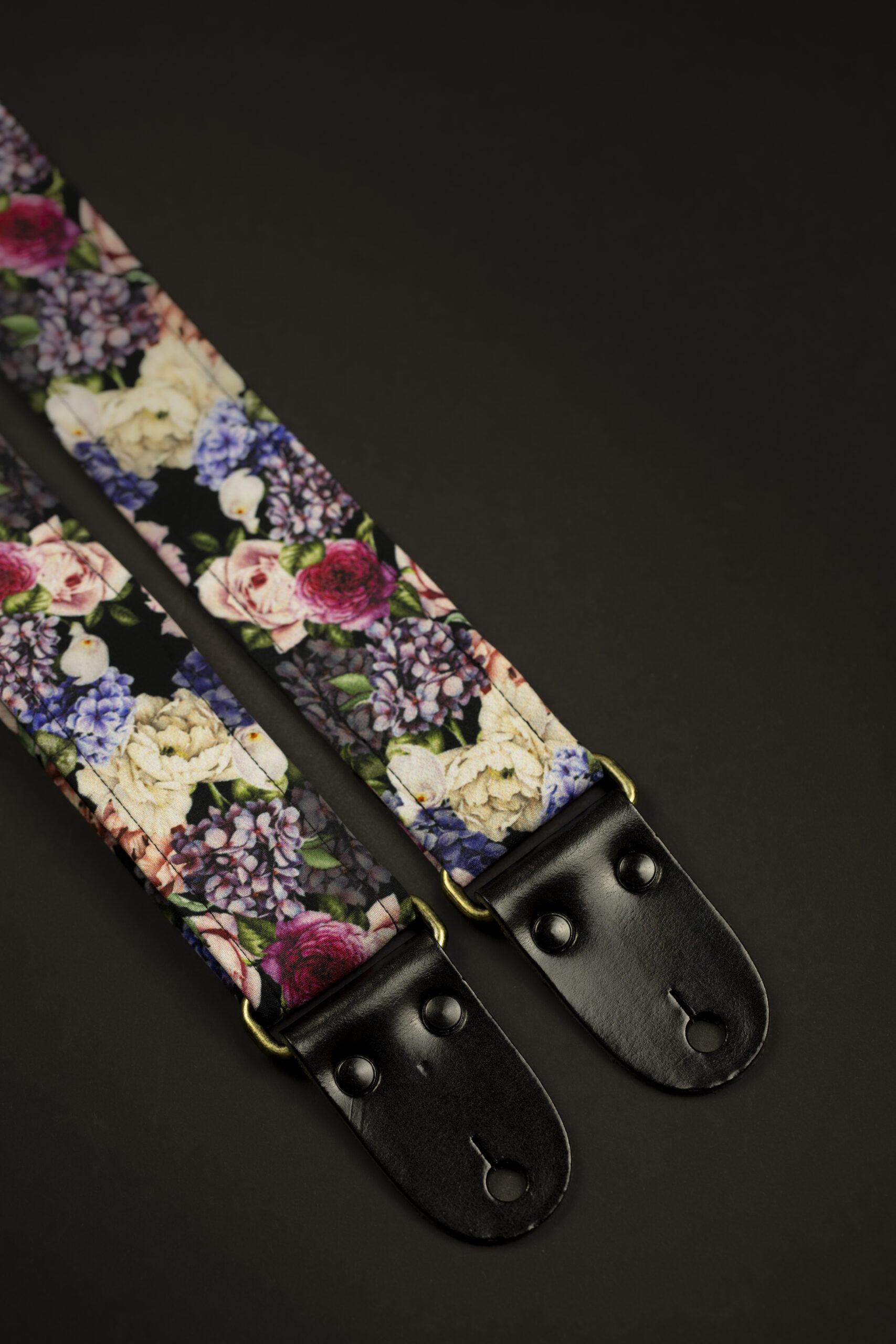 Roses Guitar Strap with Italian Satin - Image 4