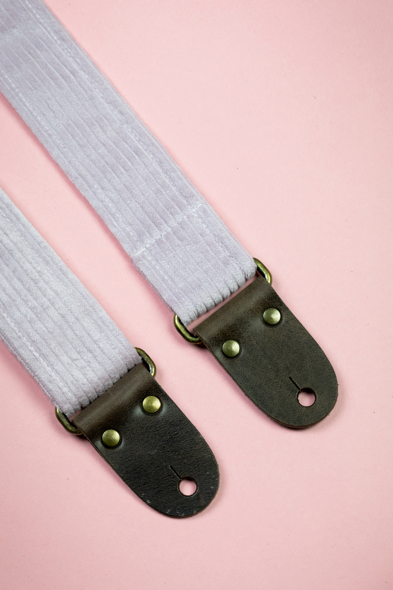 Vintage Light Pink Corduroy Guitar Strap 2inch - Image 4