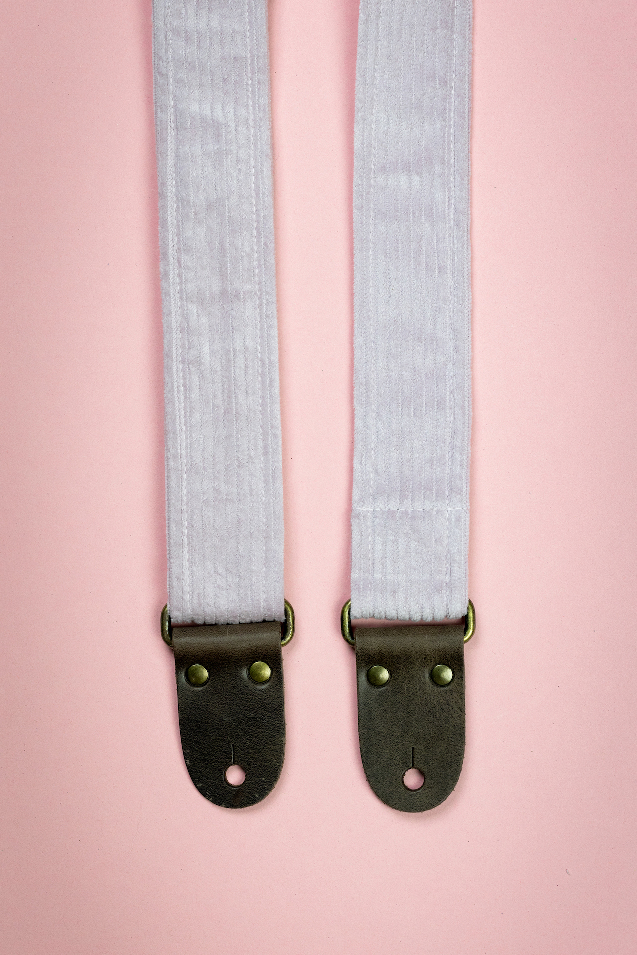 Vintage Light Pink Corduroy Guitar Strap 2inch - Image 5