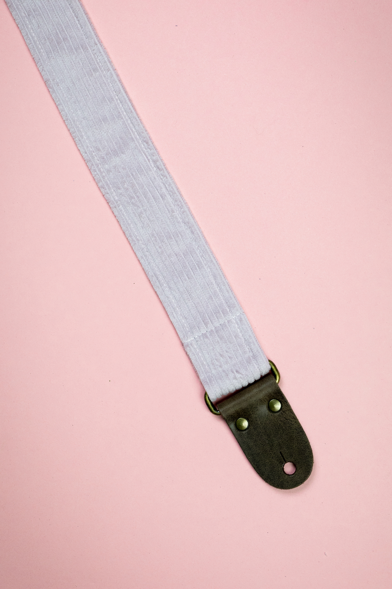 Vintage Light Pink Corduroy Guitar Strap 2inch - Image 6
