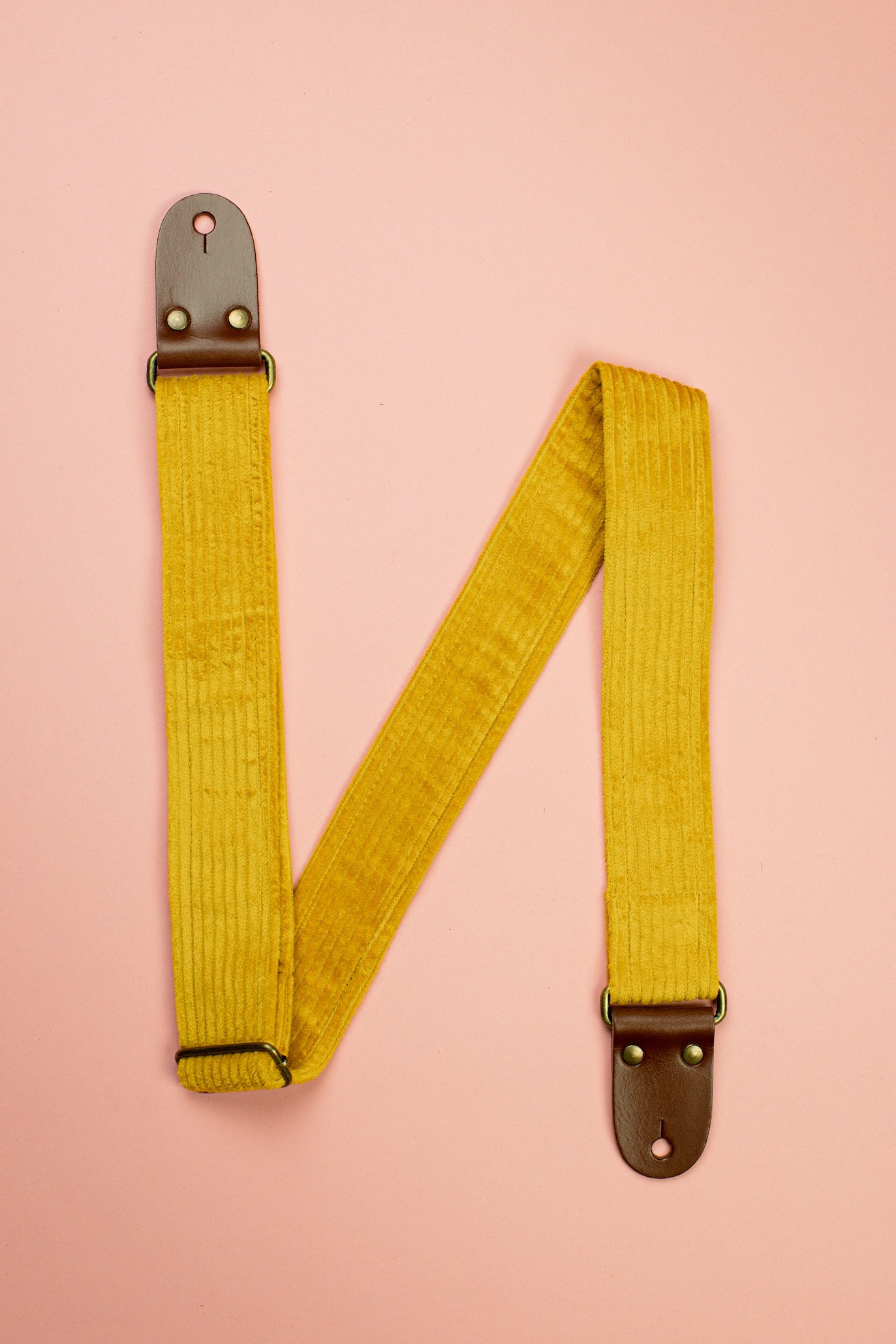 Retro Mustard Vintage Corduroy Guitar Strap 2inch