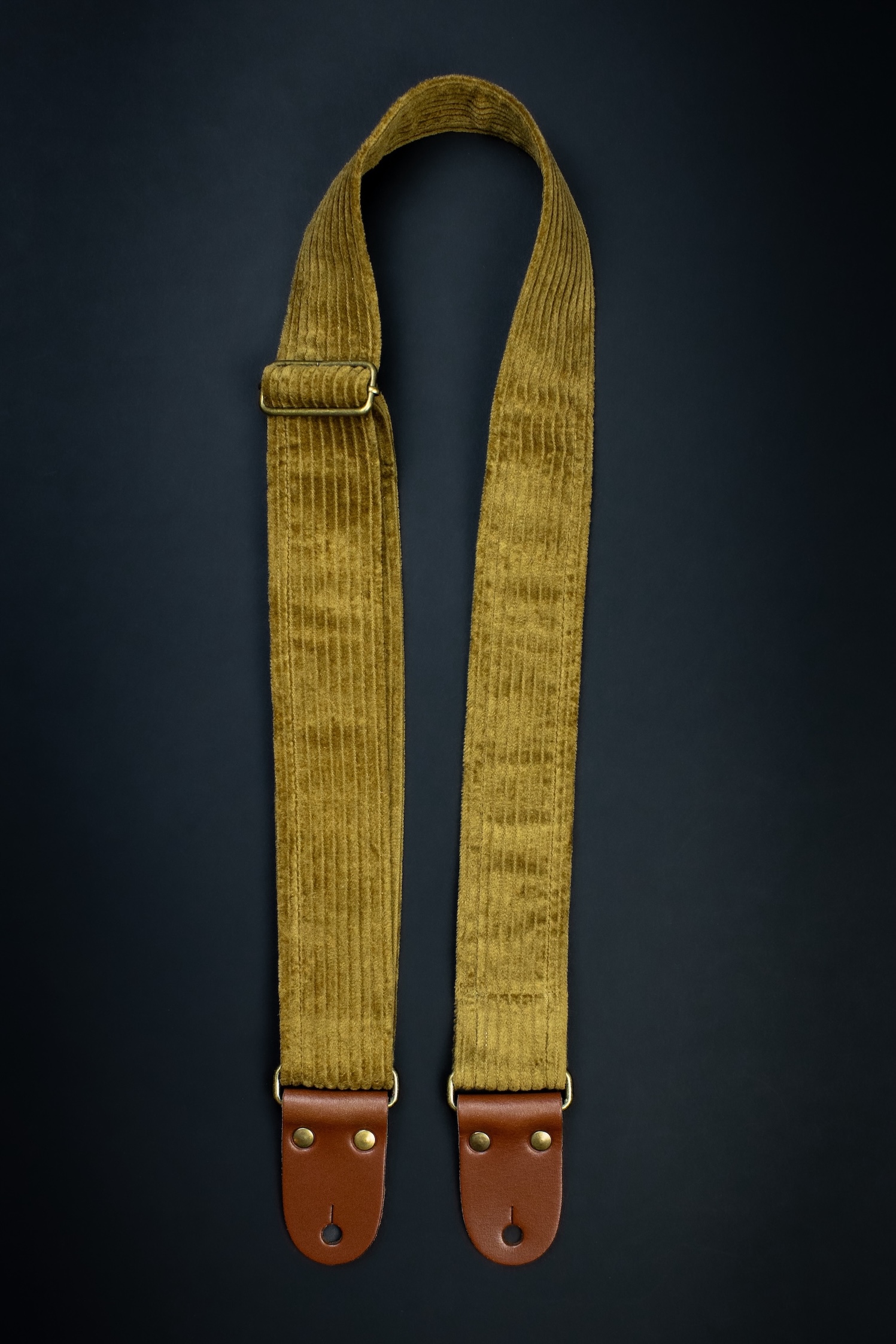Vintage Khaki Corduroy Guitar Strap - Image 2
