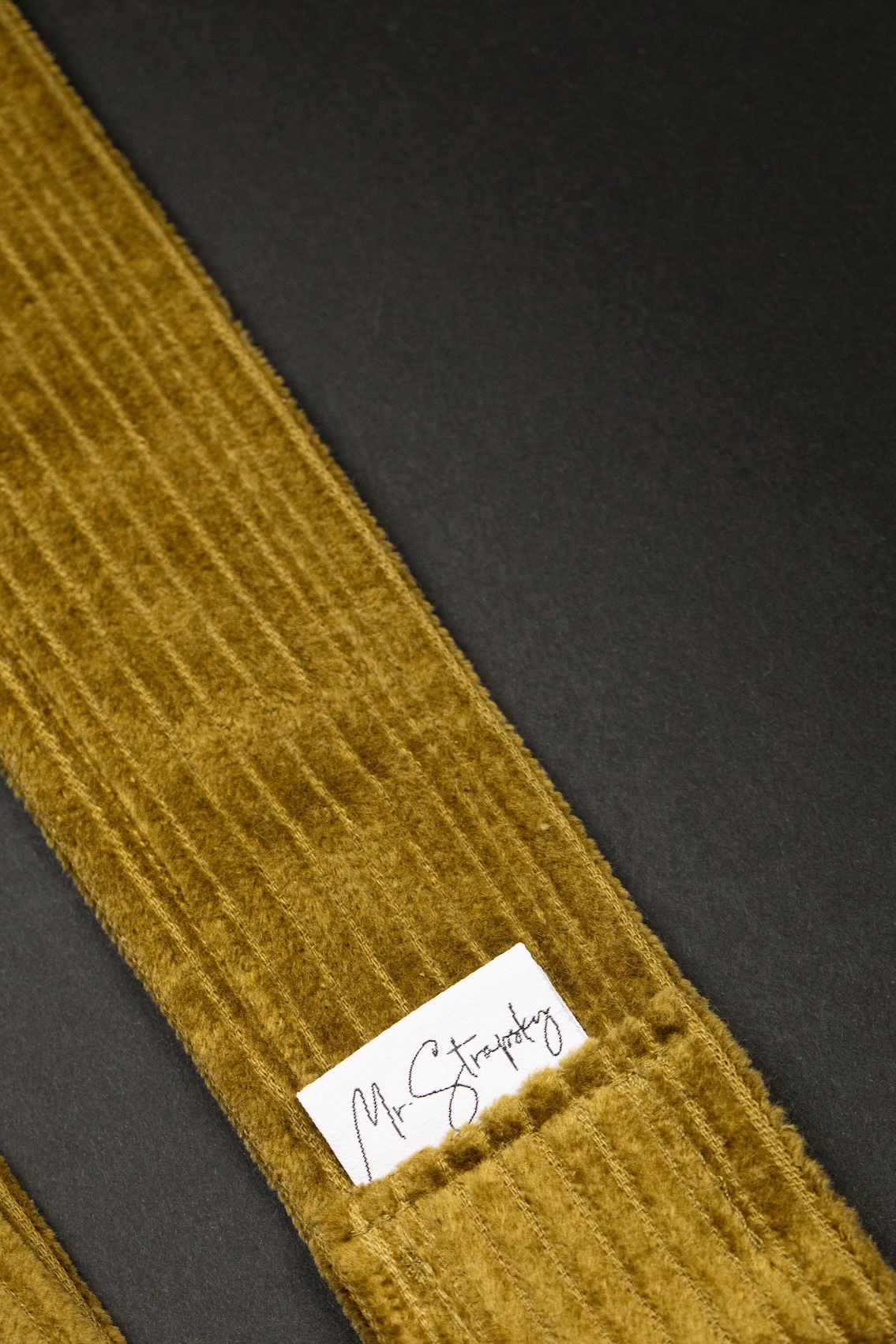 Vintage Khaki Corduroy Guitar Strap - Image 5