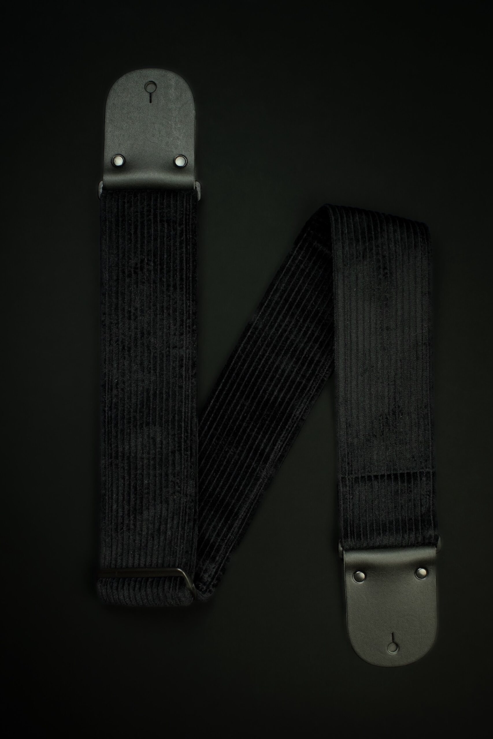 Mr.Strapsky Vintage Guitar Strap Black Corduroy-1