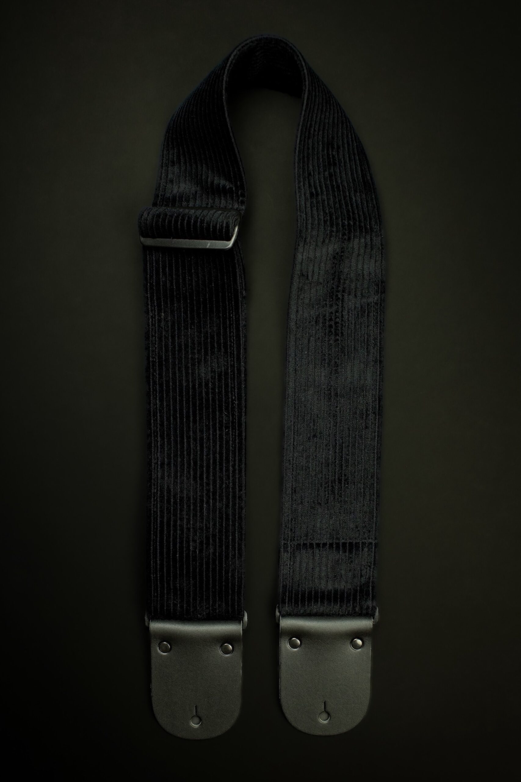 Black Vintage Corduroy Guitar Strap - Image 3