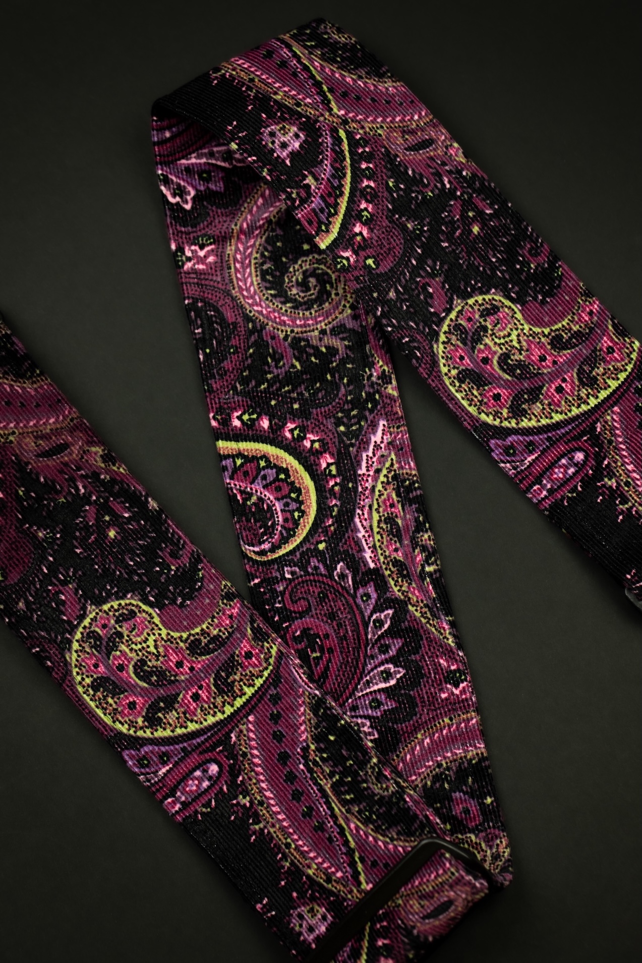 Purple Vintage Paisley Guitar Strap - Image 11
