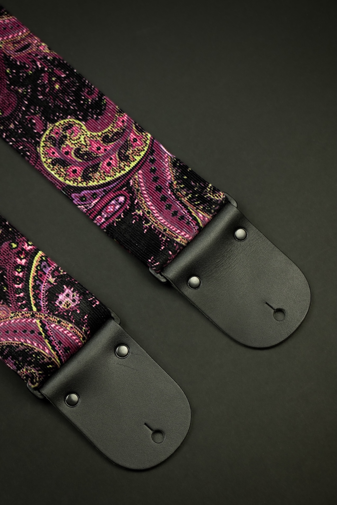 Purple Vintage Paisley Guitar Strap - Image 10