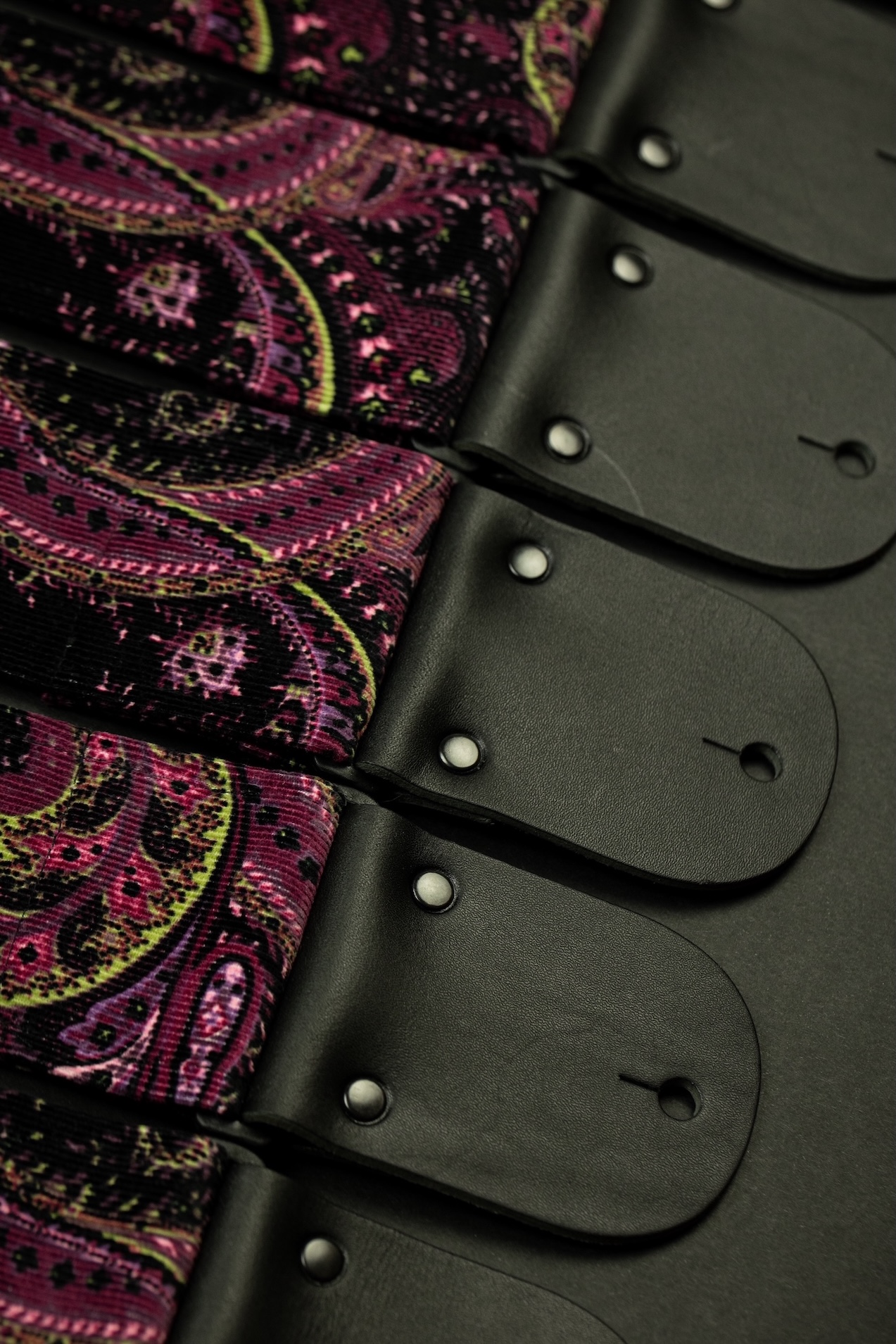 Purple Vintage Paisley Guitar Strap - Image 4