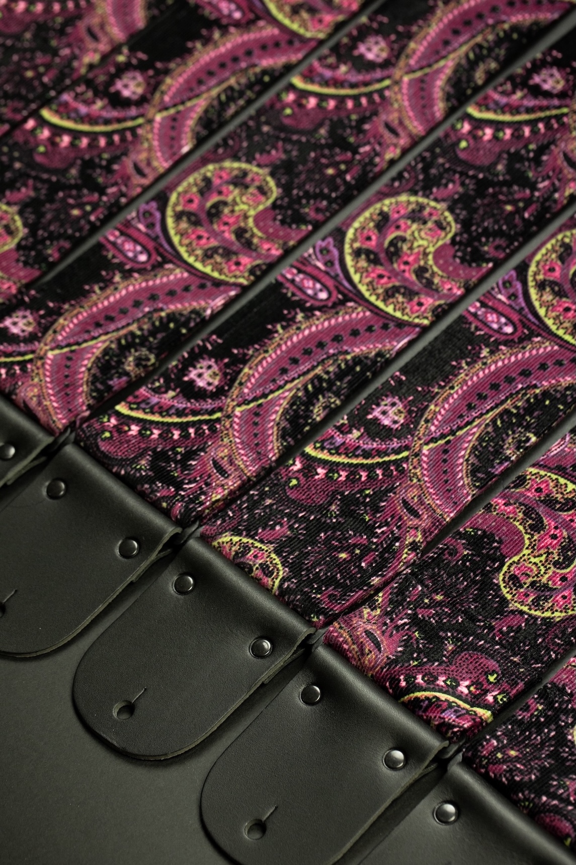 Purple Vintage Paisley Guitar Strap - Image 8