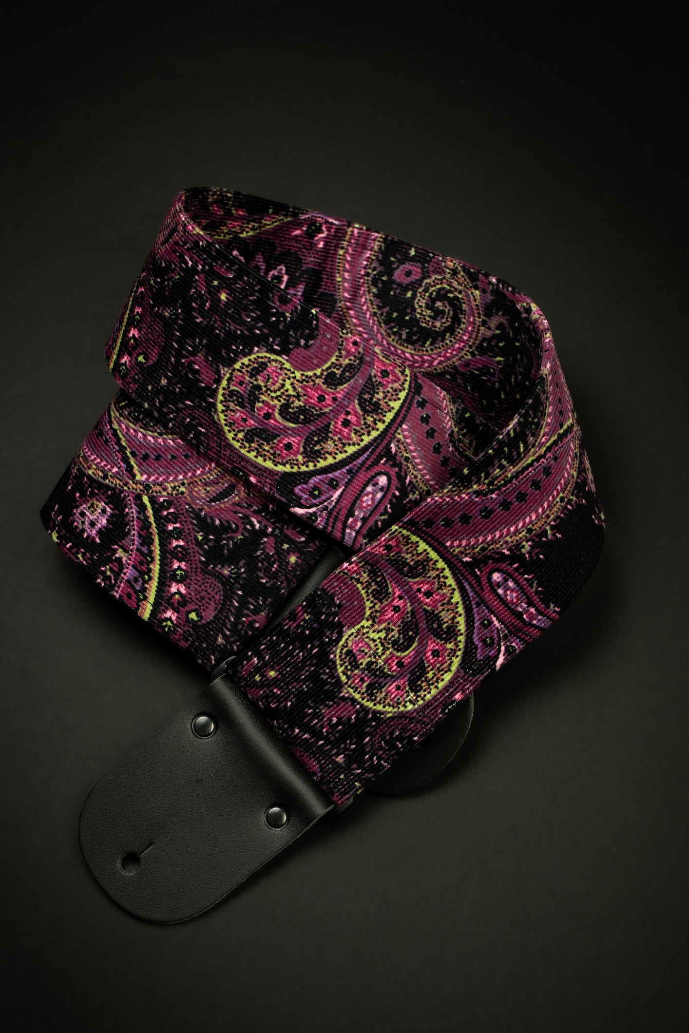Purple Vintage Paisley Guitar Strap
