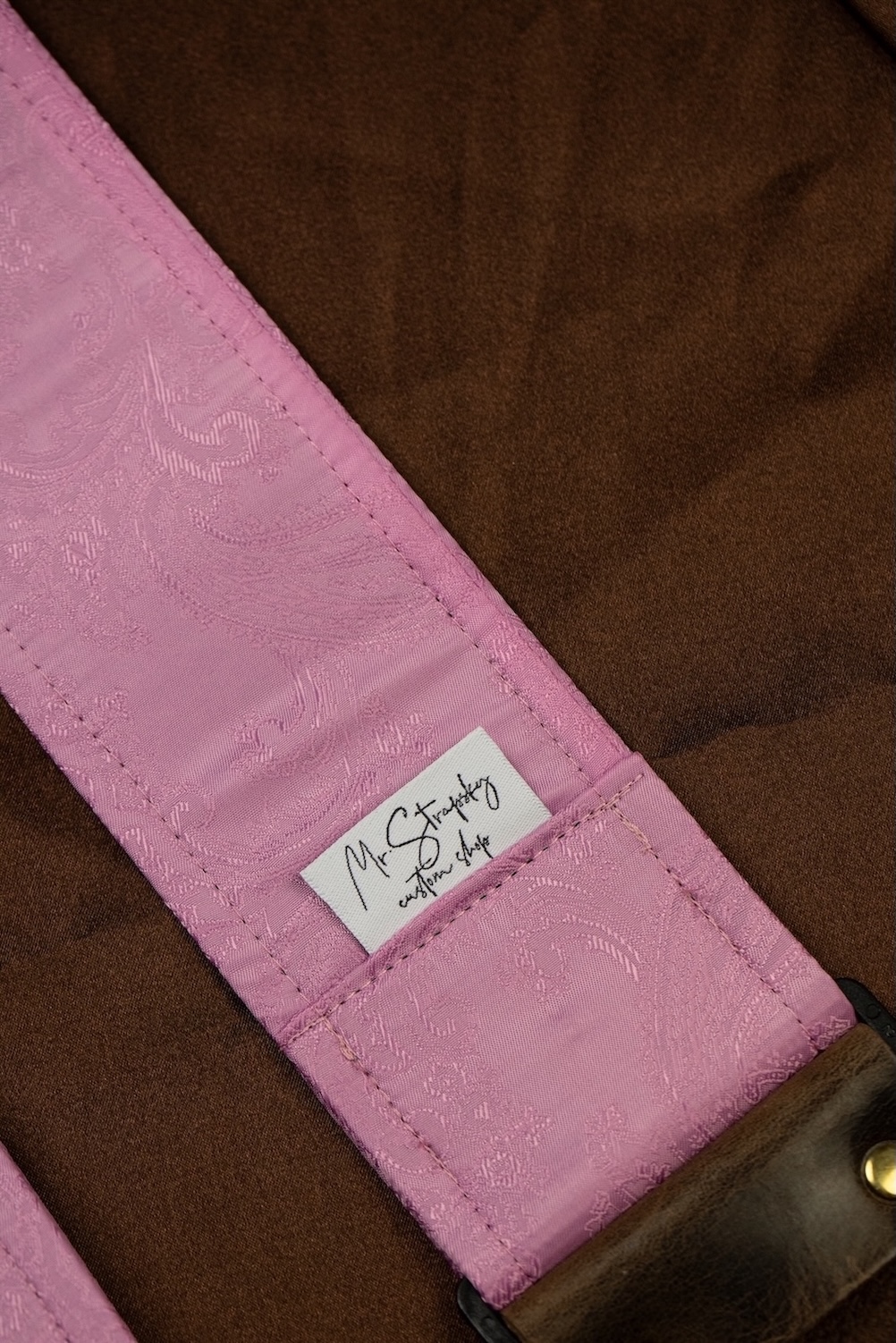 Pink Paisley Custom Shop Guitar Strap - Image 11