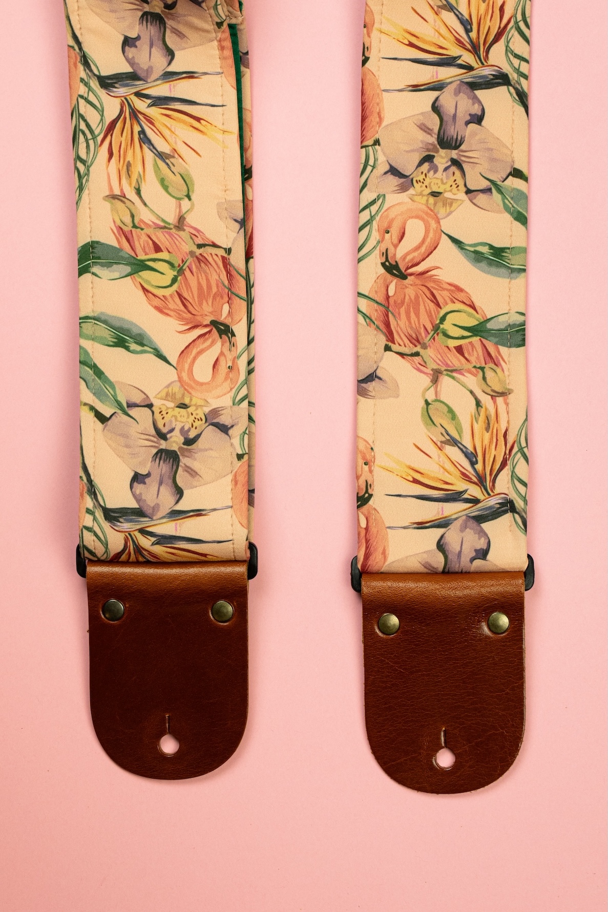 Flamingo Guitar Strap With Italian Satin - Image 4