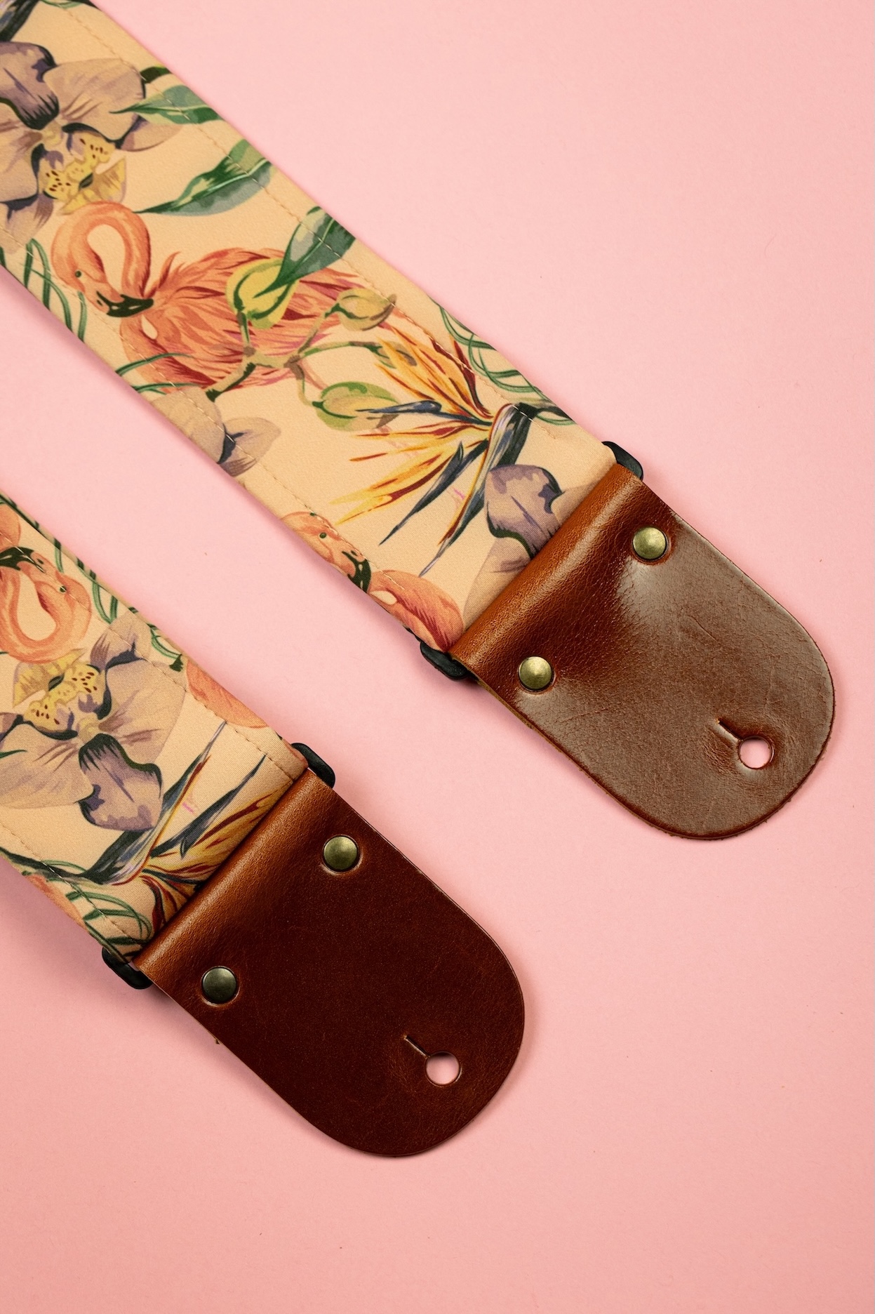 Flamingo Guitar Strap With Italian Satin - Image 5