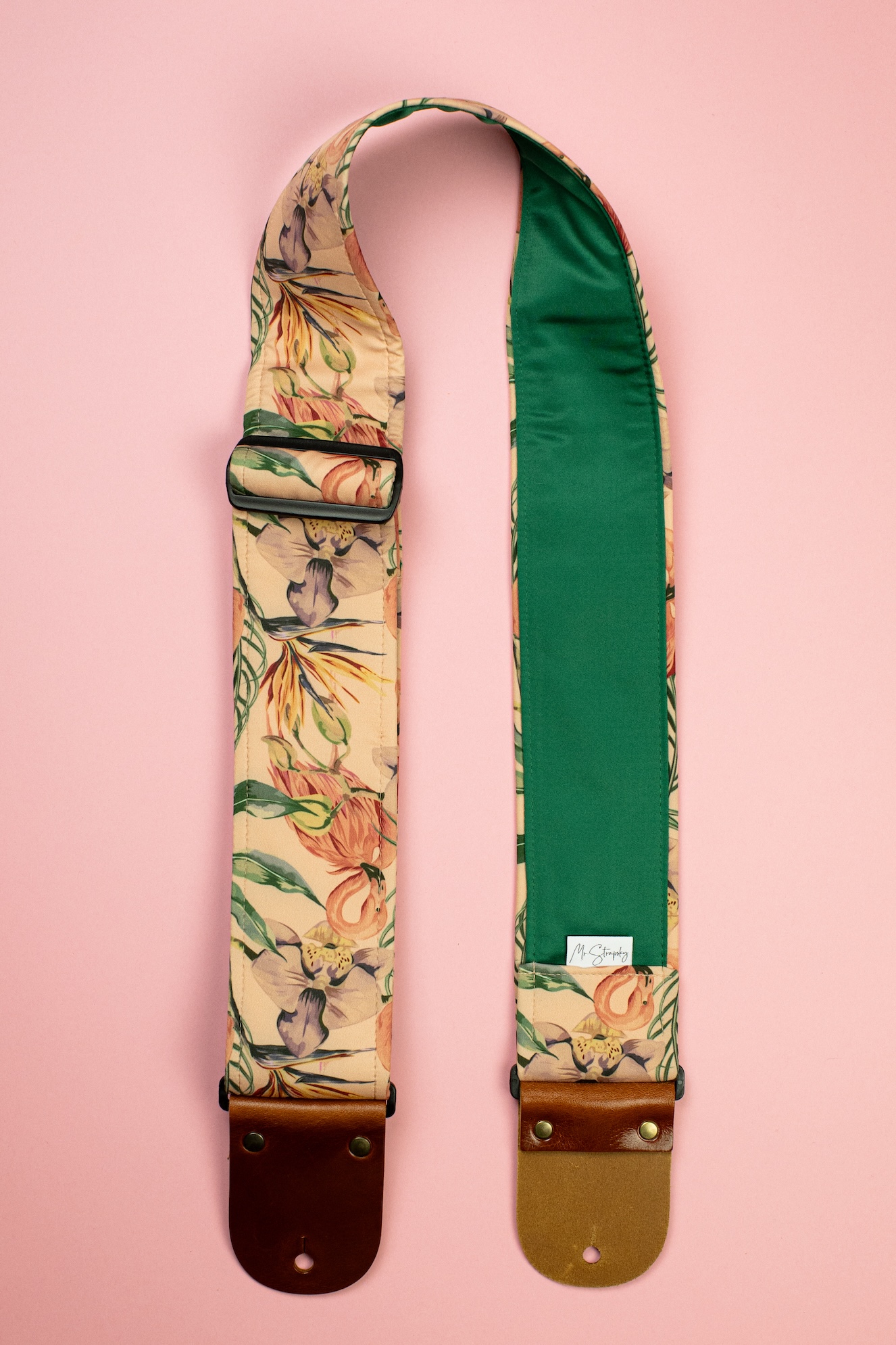 Flamingo Guitar Strap With Italian Satin - Image 6