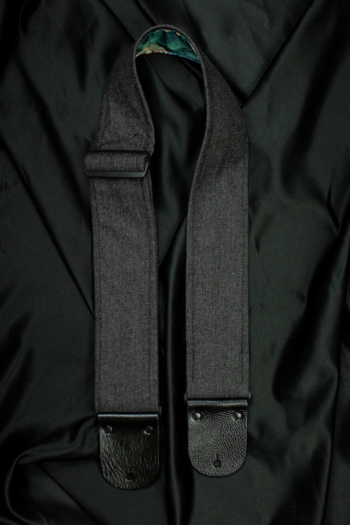 Black Angels Black Denim Guitar Strap - Image 4