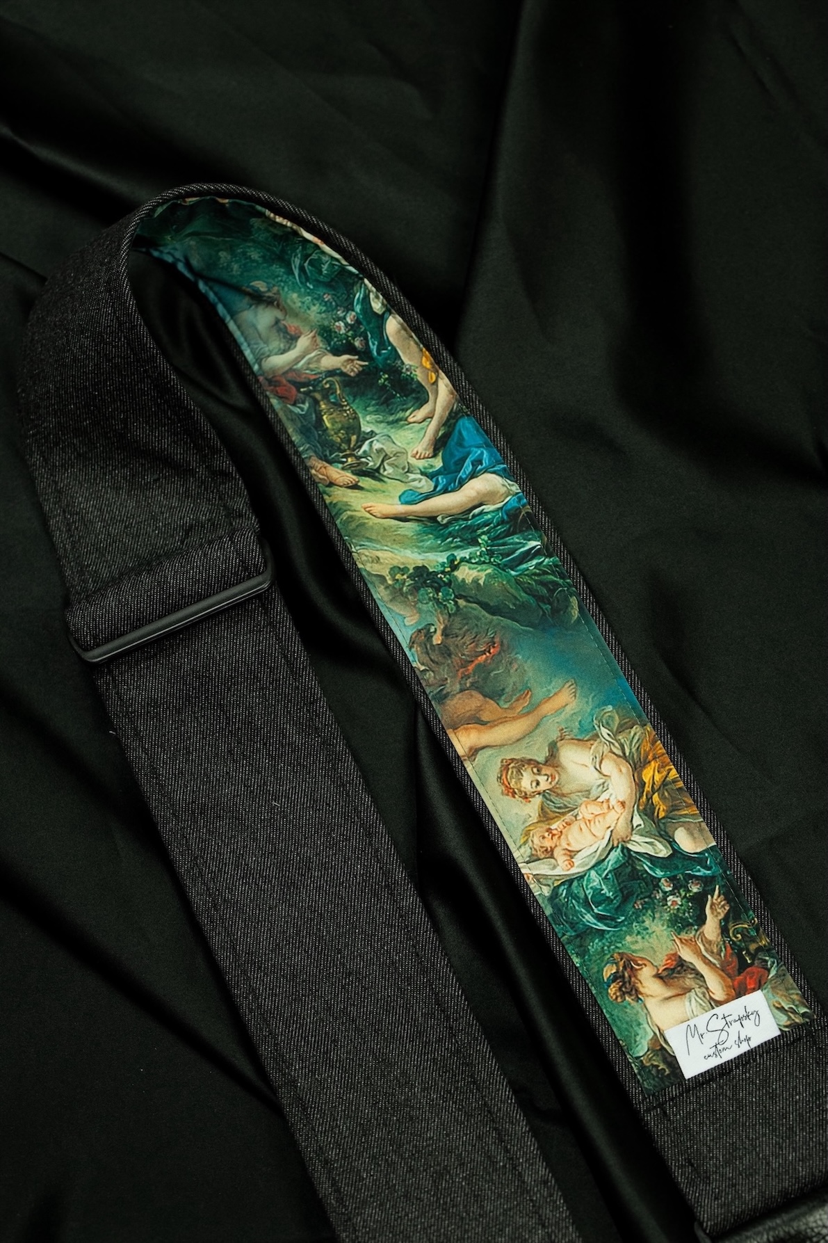 Black Angels Black Denim Guitar Strap - Image 6